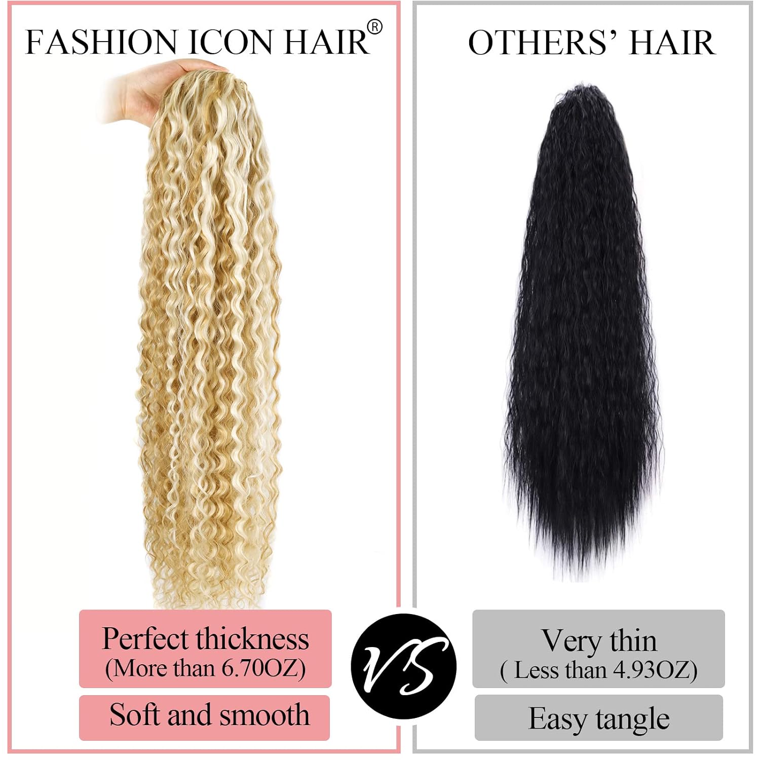 Fashion lcon 30 inch Long Drawstring Ponytail Extensions Highlights Clip in curly Ponytail Hair Extensions Natural Brown Mix Blonde Synthetic Long Drawstring ponytail for Women Blonde(#P18/613)