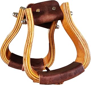 Premium Wooden Western Stirrup – Laminated Hardwood Construction | Comfort & Style for Trail, Show & Ranch Riding - 5.25" Long - 2" Wide