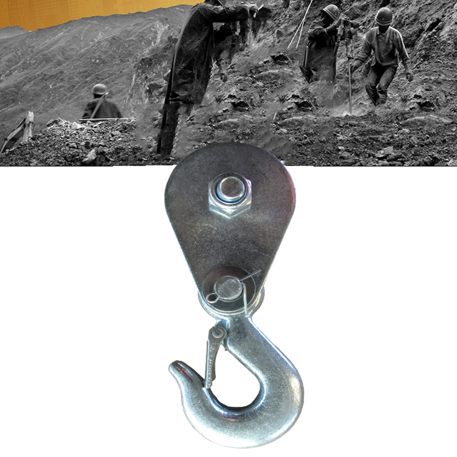 kobeIeen 1PC Electric Winch Hook Hoist Block Wire Rope Lifting Pulley Block Towing Wheel with Hook for Winch