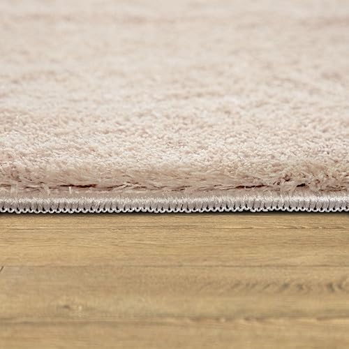 Miniatura 3 de Paco Home Alfombra suave lavable en color beige crema acogedor antideslizante color sólido, tamaño 2'8" x 4'11"