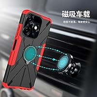 Vista 7 de Funda para Tecno Spark 10C, funda giratoria de 360, doble capa, a prueba de golpes, para Tecno Spark Go 2023, color morado