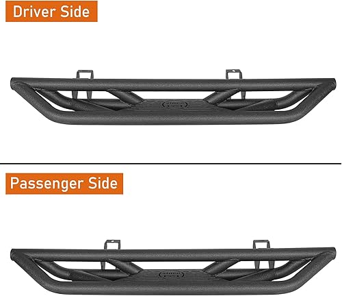 Miniatura 7 de Hooke Road JL - Estribos laterales de 2 puertas Tubular Nerf Step Bar Armor Rock Slider Rail para Jeep Wrangler JL 2018 2019 2020 2021 2022 2023 2024