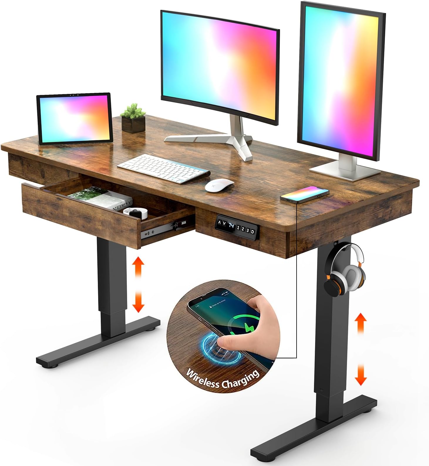Amazon.com: Yoimori Electric Standing Desk with Drawer,48 x 24 Inches ...