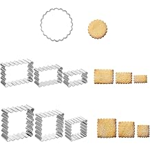 7 PCS Scalloped Edge Biscuit Cookie Cutter Set,Plaque Frame Cracker Cutters