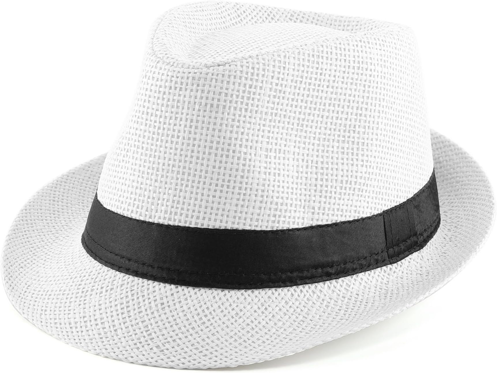 Unisex Fedora Hat Trilby Straw Hats Summer Panama Beach Sun Cap