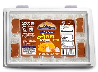 Rani Aam Mango Fruit Snack Toffee Candy Treat, 5.25oz 150g, Individually Wrapped in Candy Box  All Natural | Vegan | Gluten Friendly | Kosher | Indian Origin & Taste