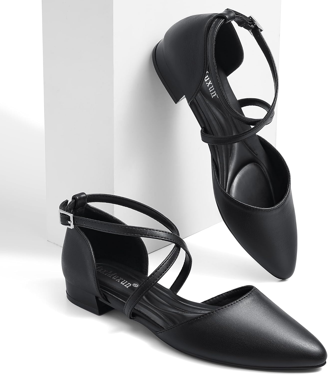 MaxMuxun Women's Ballet Flats Shoes Pointed Toe Low Heel Dress Shoes Comfortable Dressy Flats for Casual Wedding Office Party Business - Image 4