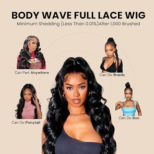 Miniatura 6 de Pelucas de cabello humano con encaje completo, ondulado, HD, transparente, hecho a mano, peluca de encaje entero, prearrancada, invisible, 12A,