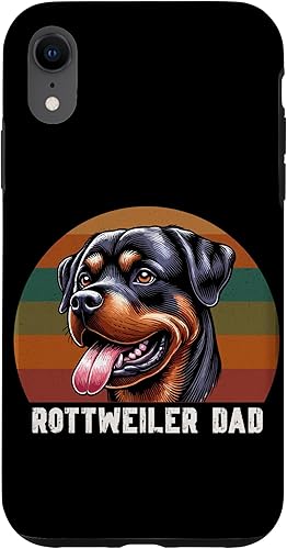 Rottweiler Dad Rottie Father Dog Parent Father's Day Retro Case for iPhone XR