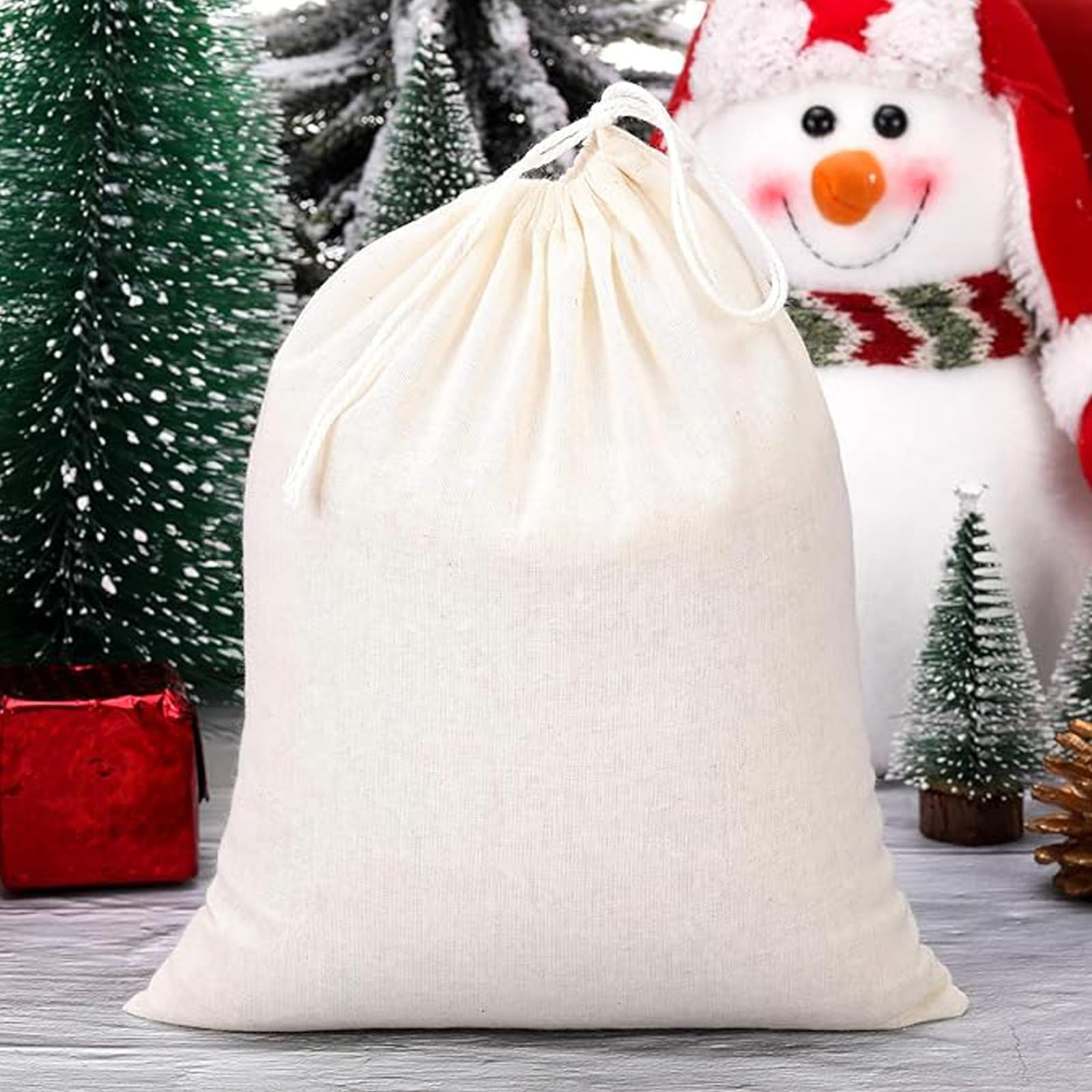 Sacchetti di Cotone 25x30 cm con Coulisse, Leylve, 8 Pezzi per Calendario Avvento