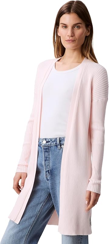 Women's Smooth Cotton Rib Sweater Duster