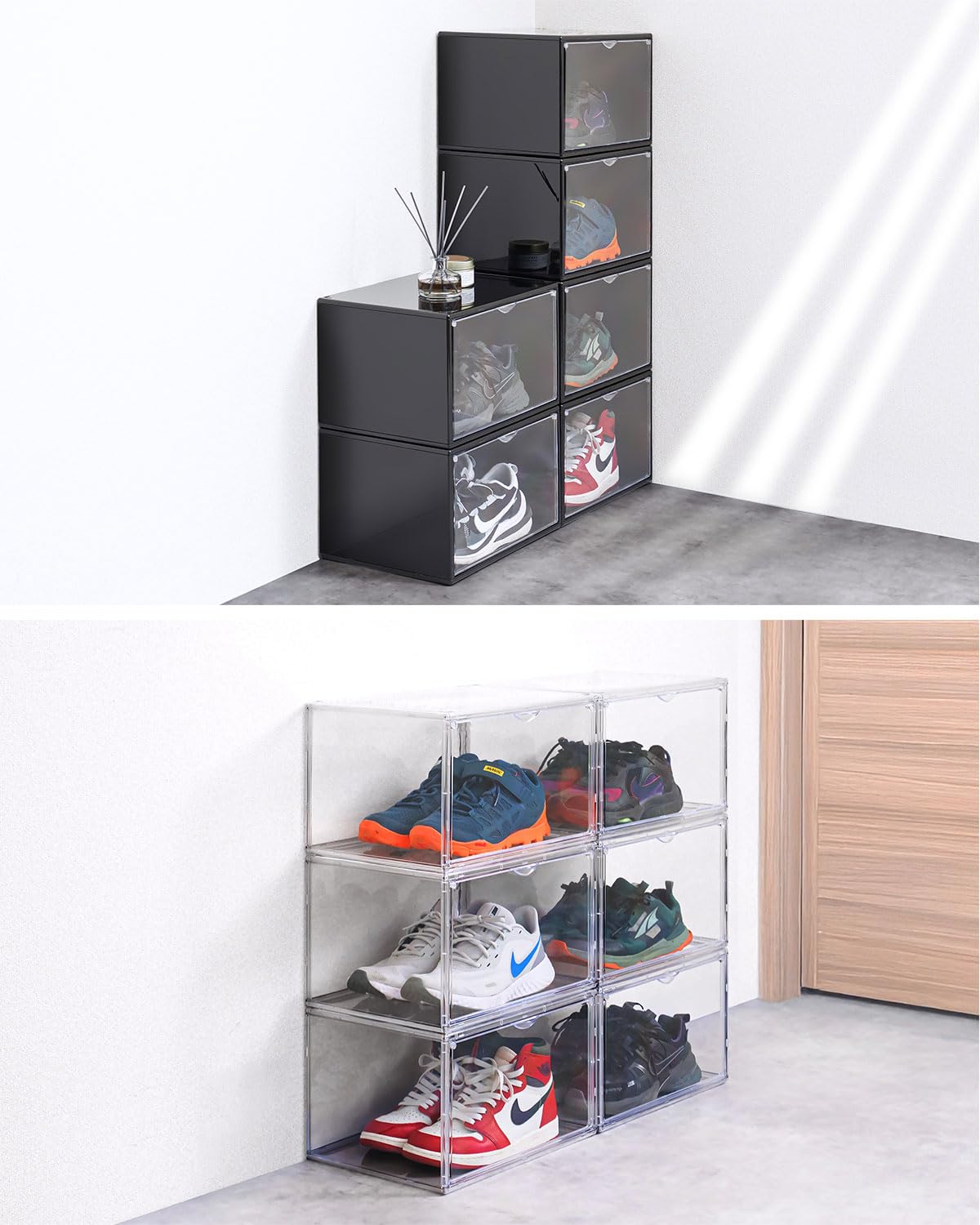オーダーシューズボックス Amazon｜ottostyle.jp ディスプレイ シューズボックス スタッキング 靴