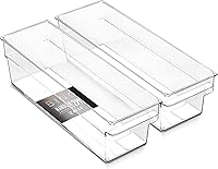 Vista 1 de BINO Contenedores de almacenamiento de plástico, pequeños y poco profundos THE HANDLER COLLECTION Contenedores organizadores multiusos