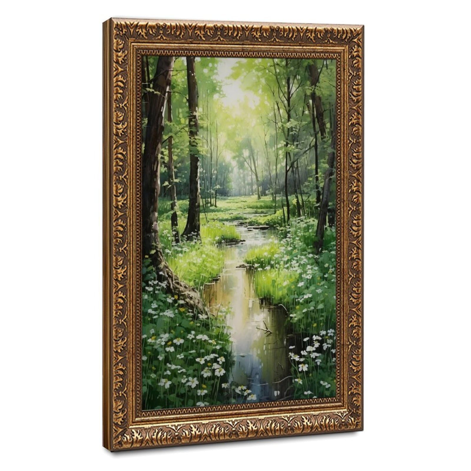 Bareronor Sunlit Forest Watercolor Canvas Poster Bedroom Decor Landscape Office Room Decor Gift 16" L X 24" W