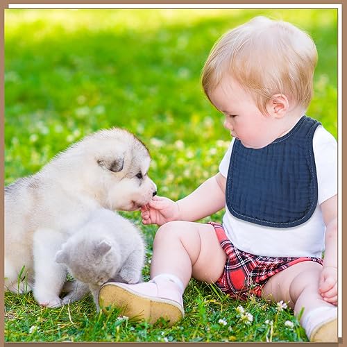 Miniatura 6 de Frienda 8 baberos de muselina de algodón para bebés, baberos a granel para niños y niñas, recién nacidos, 6 capas absorbentes, accesorios de