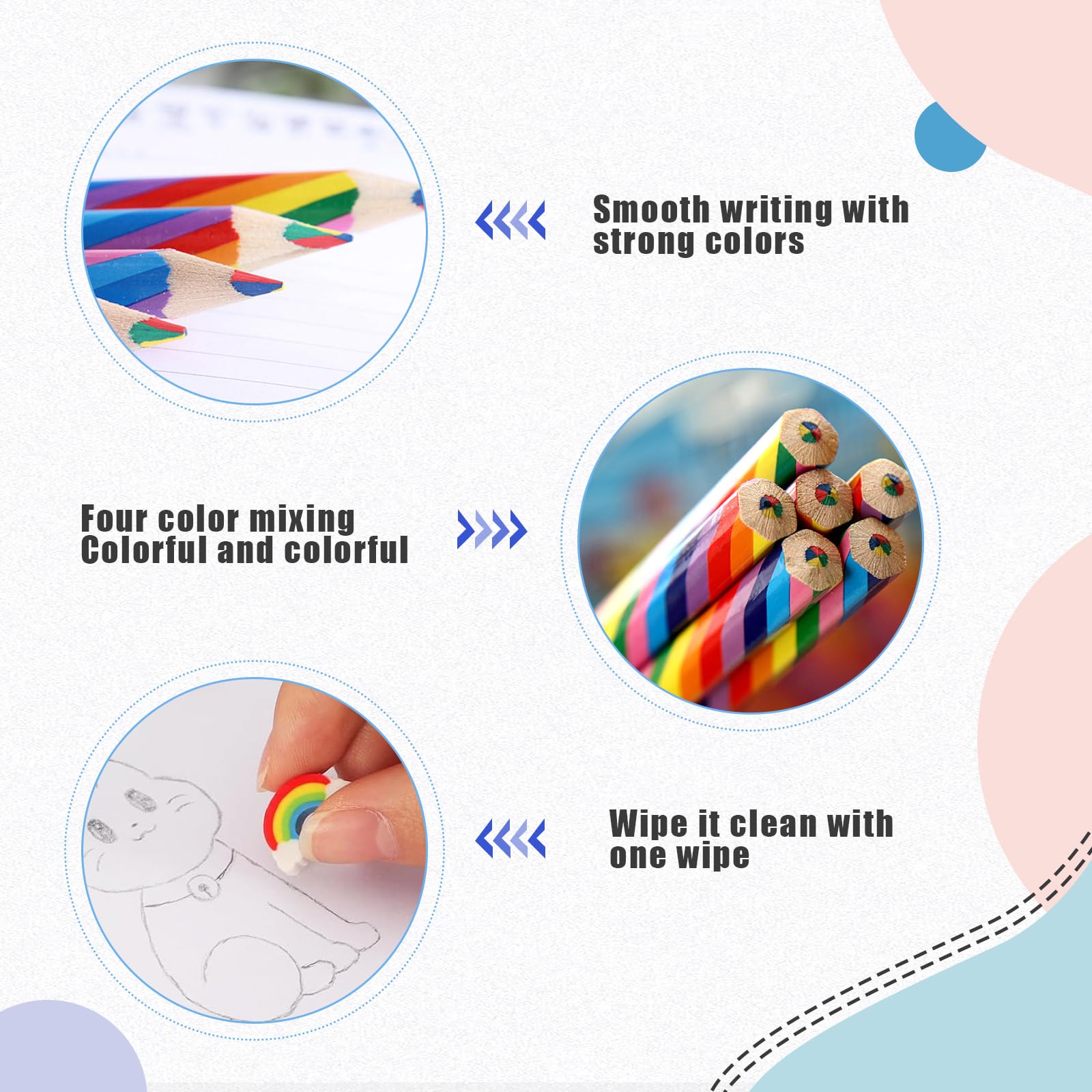 1 pz colori casuali mate arcobaleno sfumate mate Jumbo-colorate mate multicolori per disegno artistico schizzi da colorare