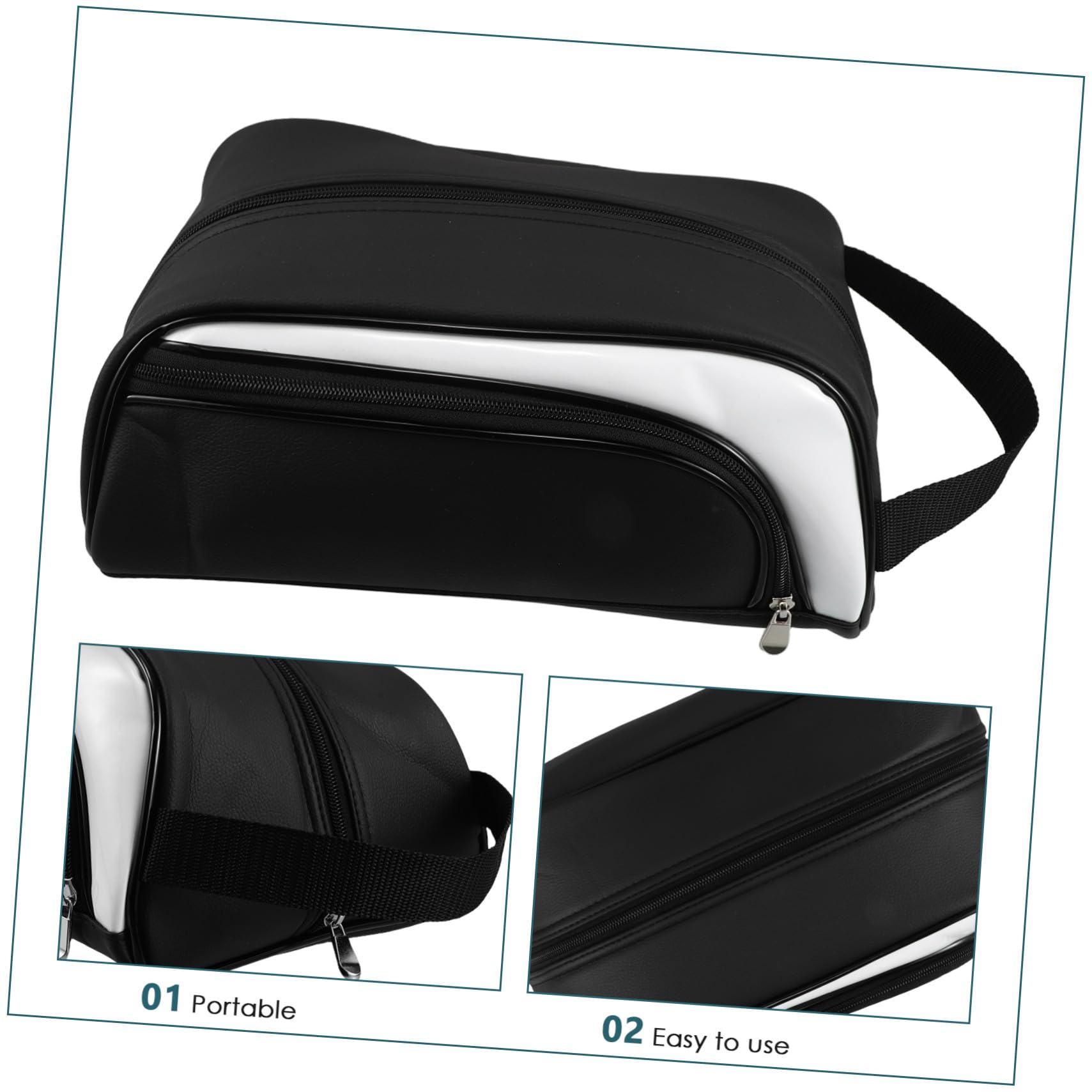 Schuhtasche Aus Pu Mit Reißverschluss Für Golf-Sportschuhe Staubdicht Reise-Schuh-Organizer Schuhbeutel Für Zuhause Und Outdoor-aktivitäten Geeignet Für Verschiedene Schuharten