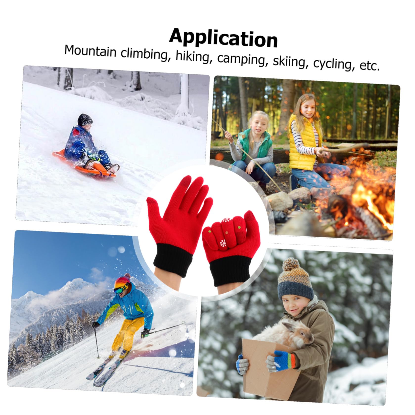 LIFKOME 2 Pares guantes juego para estudiantes guantes punto para niños mitones navidad guantes calientes invierno guantes mano punto caliente pantalla táctil chapa
