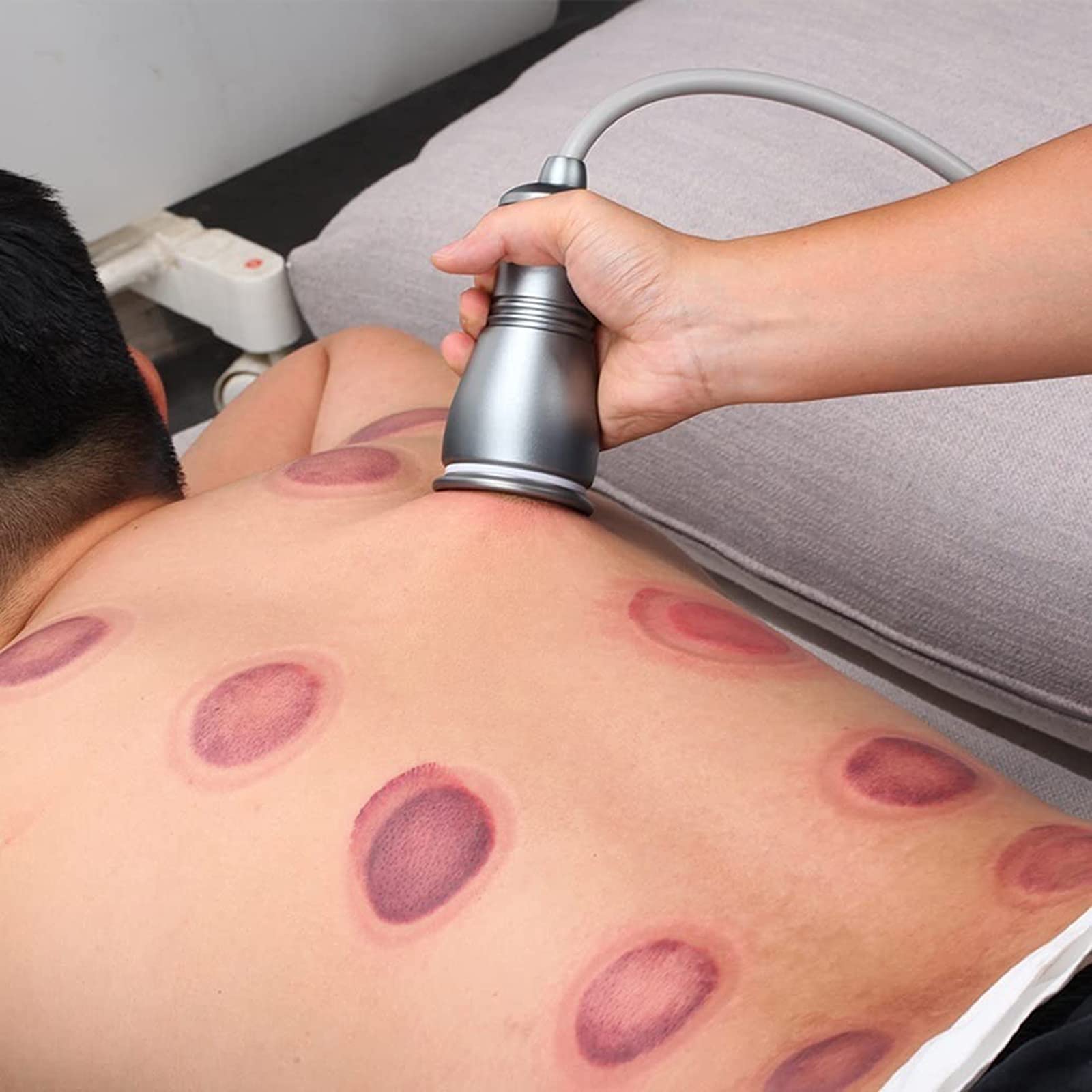 Masajeador raspador, máquina eléctrica de masaje corporal con ventosas, herramienta Gua Sha, ventosas con compresas calientes, máquina de rejuvenecimiento de la piel para spa de drenaje linfático pa