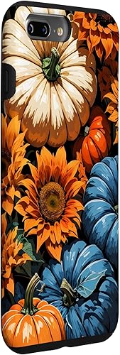 Miniatura 30 de Funda para iPhone 13 Pro Max Bonito arte de calabazas, girasoles y hojas de otoño