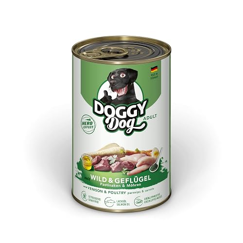 DOGGY Dog Paté Wild & Birds, 6 x 400 g, Comida húmeda para Perros, sin Cereales