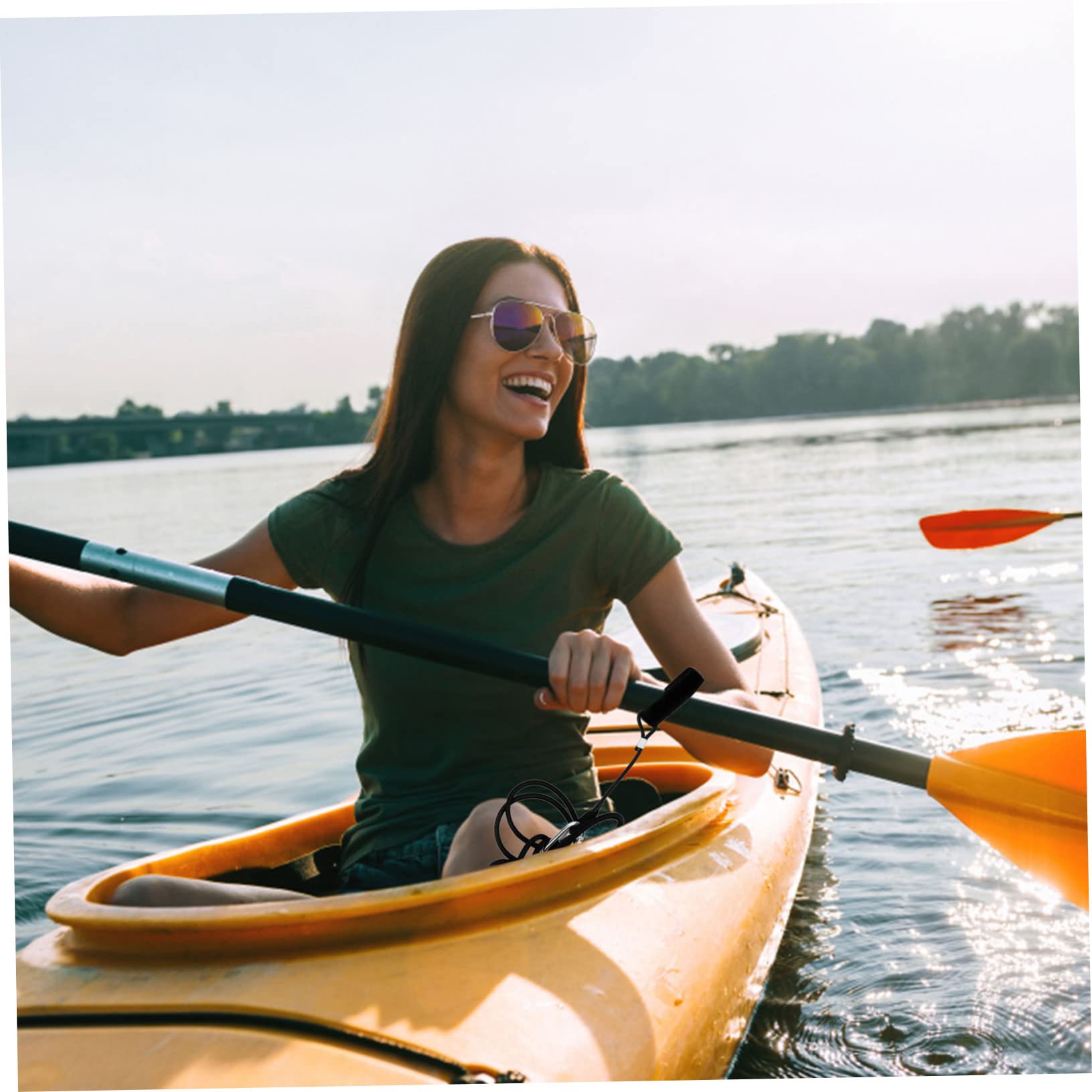 ifundom 6pcs Kayaking Canoe Safety Lanyard Elastic Strap Carabiner for for Kayak Roof Racks and Outdoor Adventures Thickness