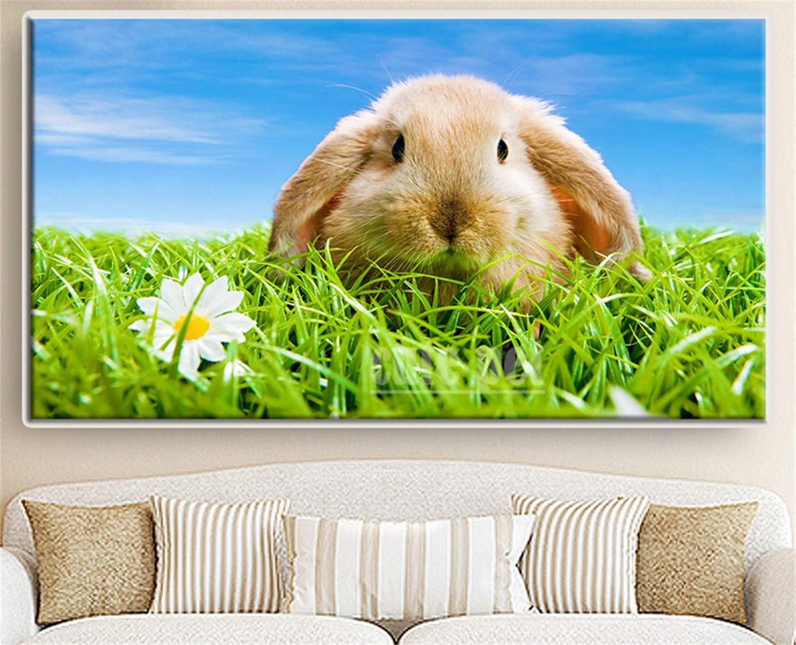 Broderie diamant lapin pour salon chaleureux et décoration de chambre
