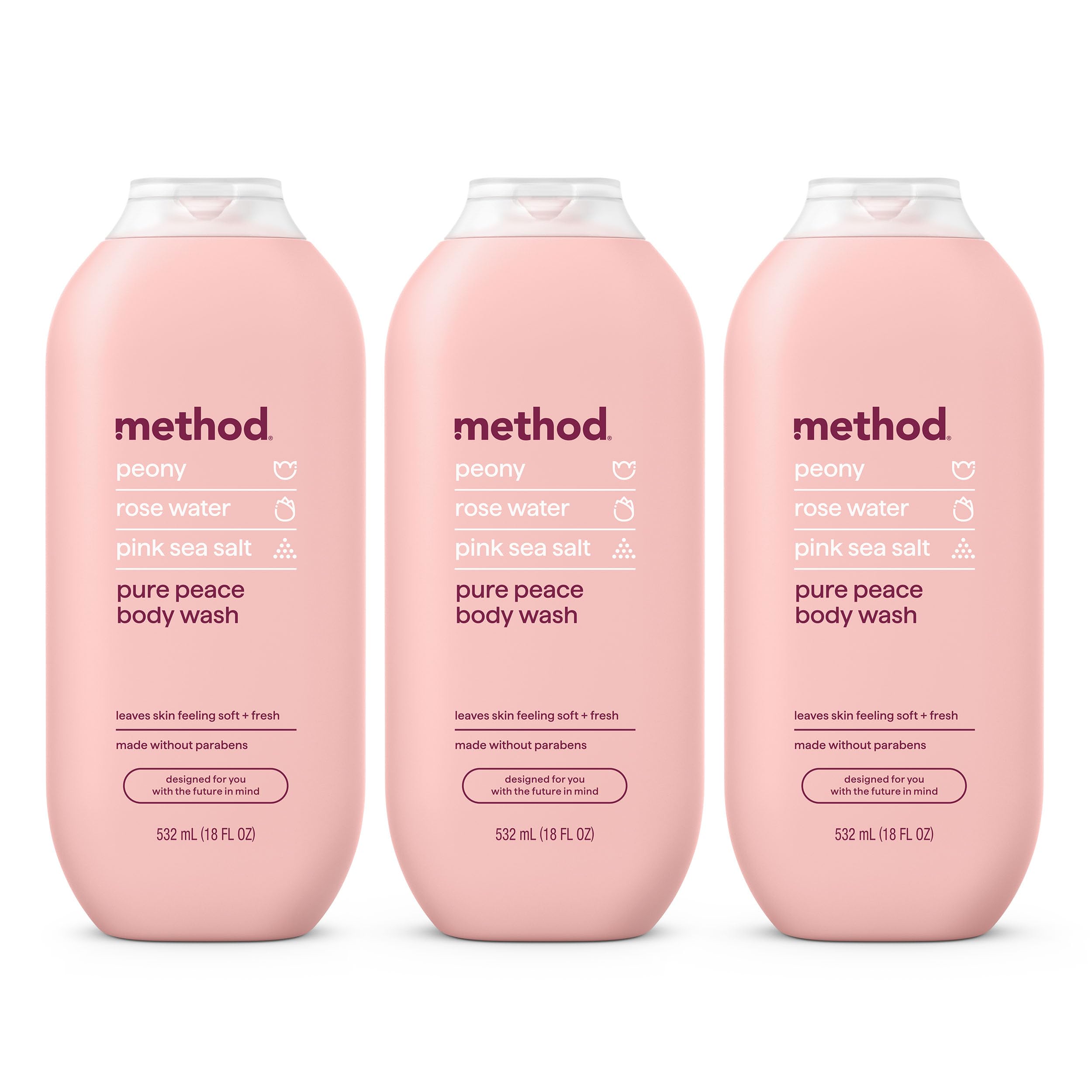 method Body Wash, Pure Peace, 18 fl oz, 3 pack