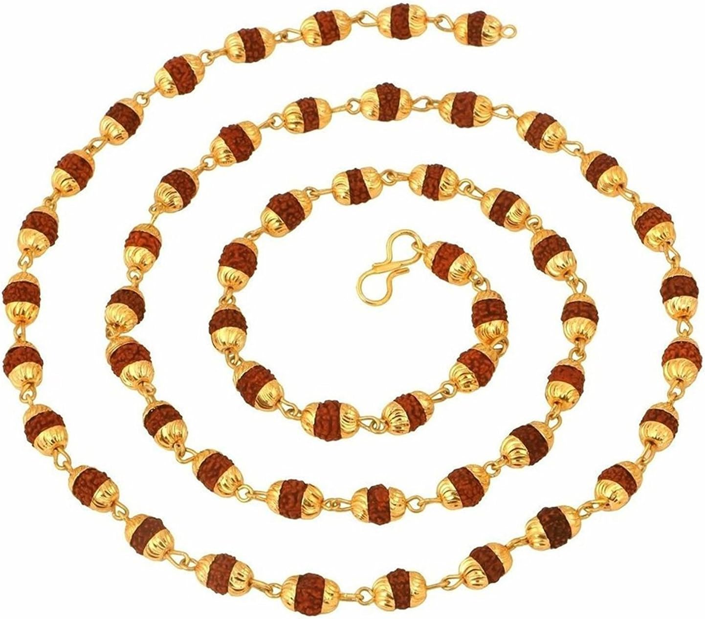 Gold Plated Rudraksh Mala Chain 24 inches Long for Men CN1100216G
