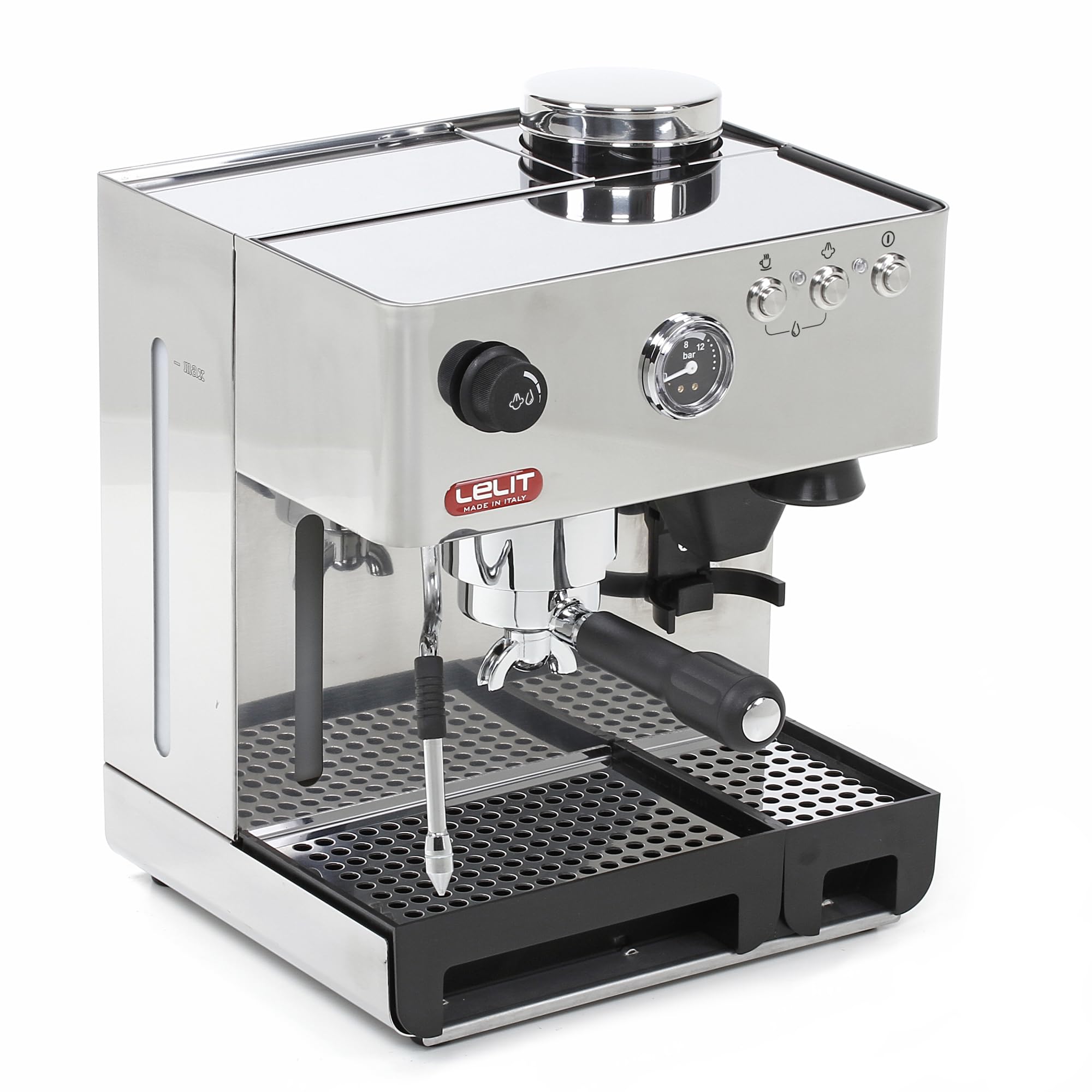 Lelit Anita Macchina da Caffè - Con Montalatte & Macinacaffè Integrato - 2,7 litri - PL042EMI-2G80 - Acciaio Inossidabile Lucido
