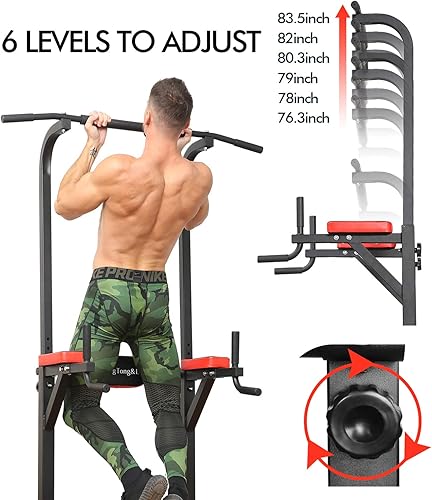 Miniatura 2 de BangTongLi Torre eléctrica estación de inmersión de barra de dominadasoporte para gimnasio en casa equipo de entrenamiento de fuerza