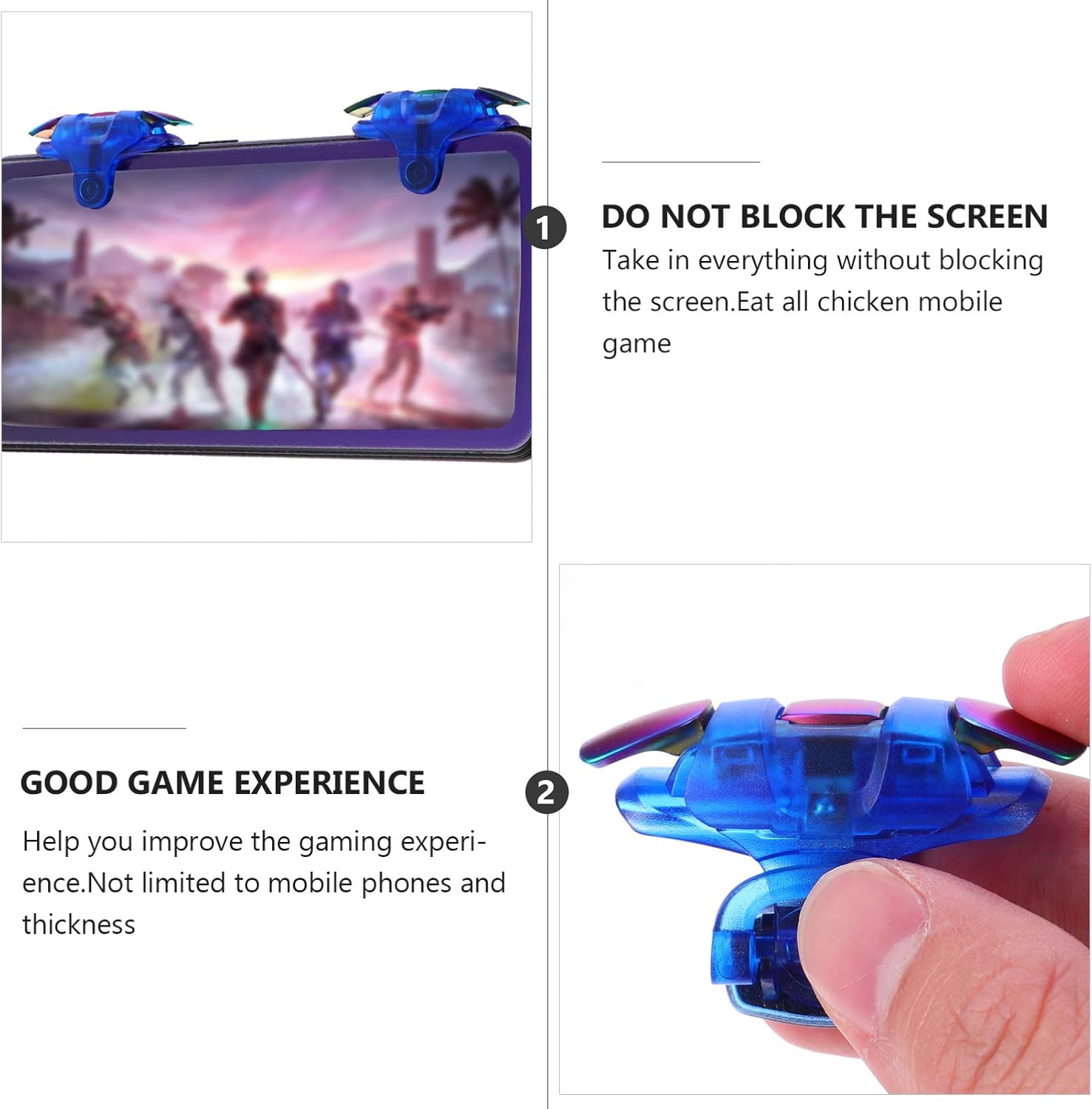 KALLORY Universal Mobile Game Controller Metal Handle Adjustable Game Trigger Compatible Colorful Design for Gamers