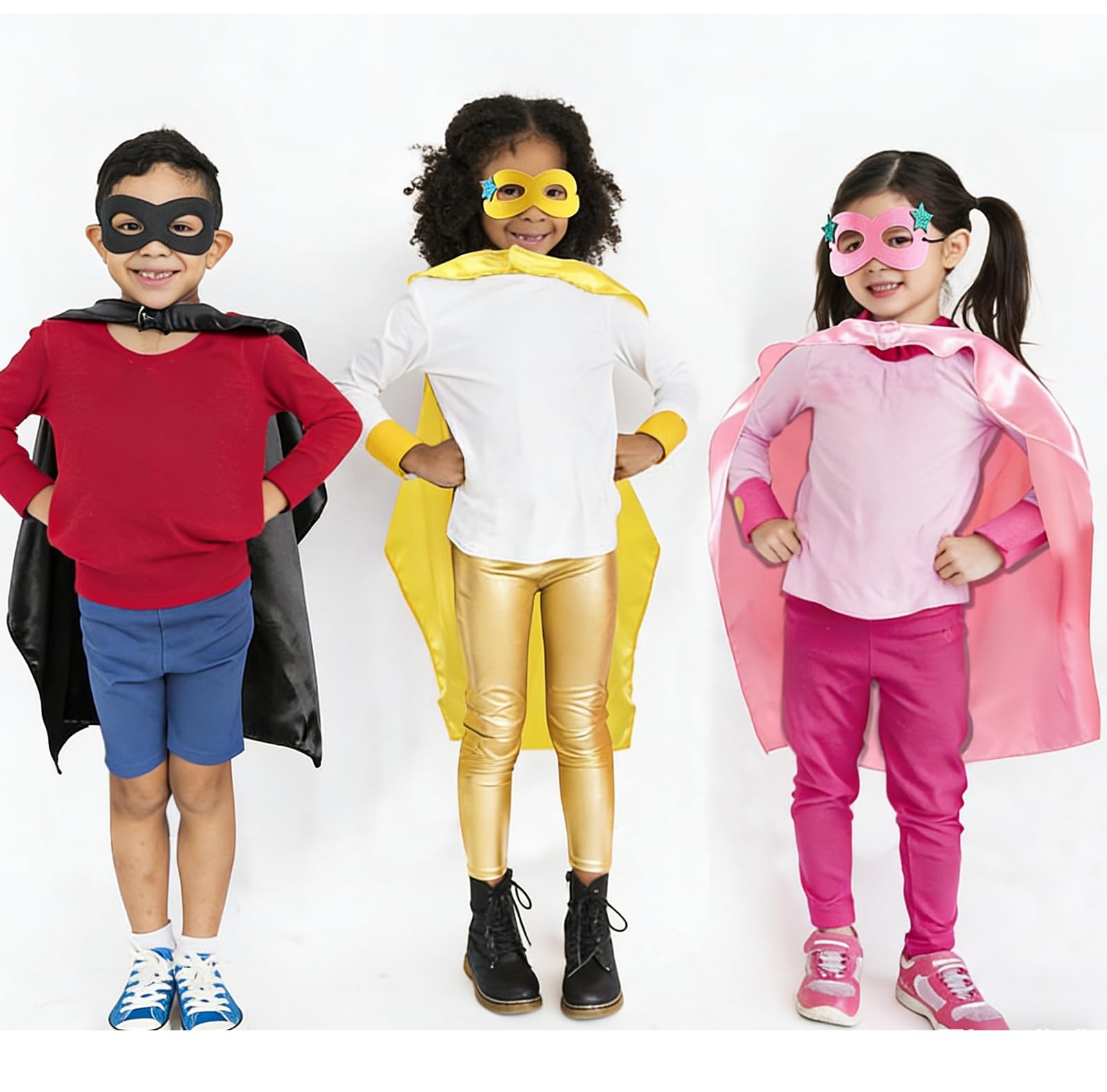 vamei 12 Pezzi Costumi da Supereroi Mantello Supereroi e Maschere Festa Compleanno Carnevale Halloween Costume Gioco Travestimento Mantelli Supereroi Giocattoli Regalo per Bambini Bambina