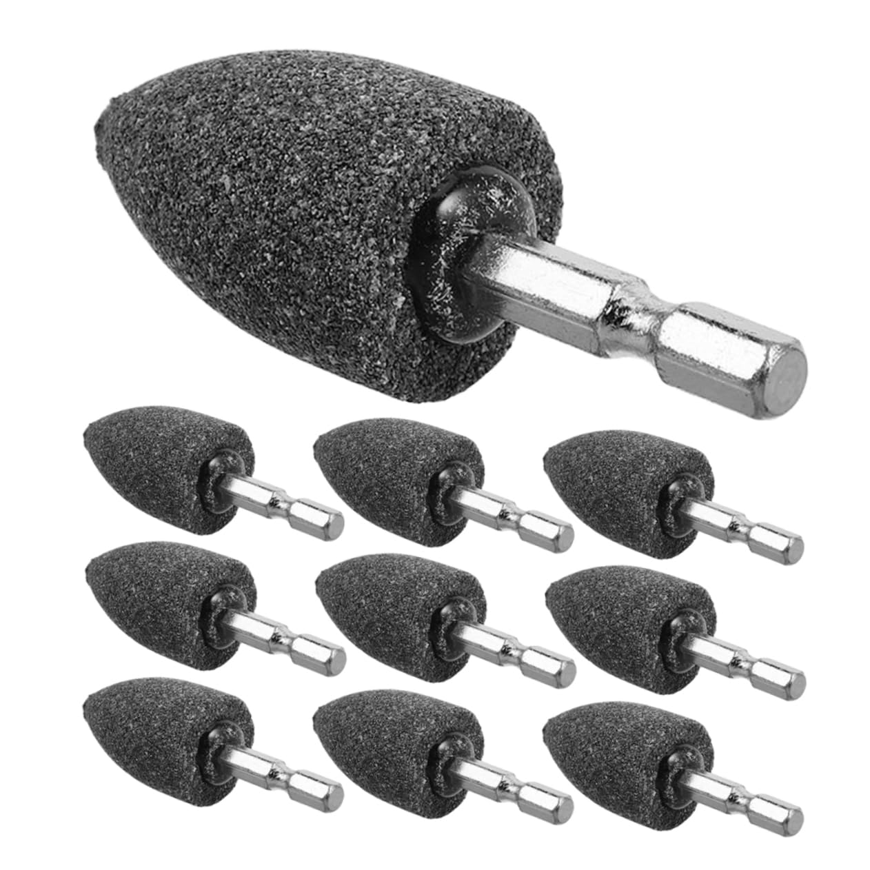 10Pcs Drill Grinder Attachment Tapered Grinding Stones for Rotary Tools Precision Grinding Bit for DIY Crafting Repair and Home Applications