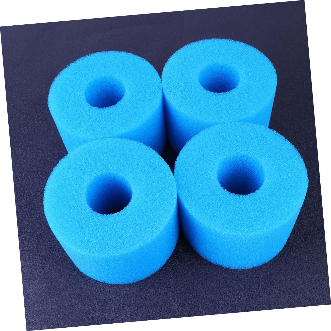 Éponge de Préfiltration Bleue 4pcs en Mousse pour Aquarium | Cylindre Filtrant, Empêche L’aspiration des Alevins et Crevettes, Aide la Filtration Biologique
