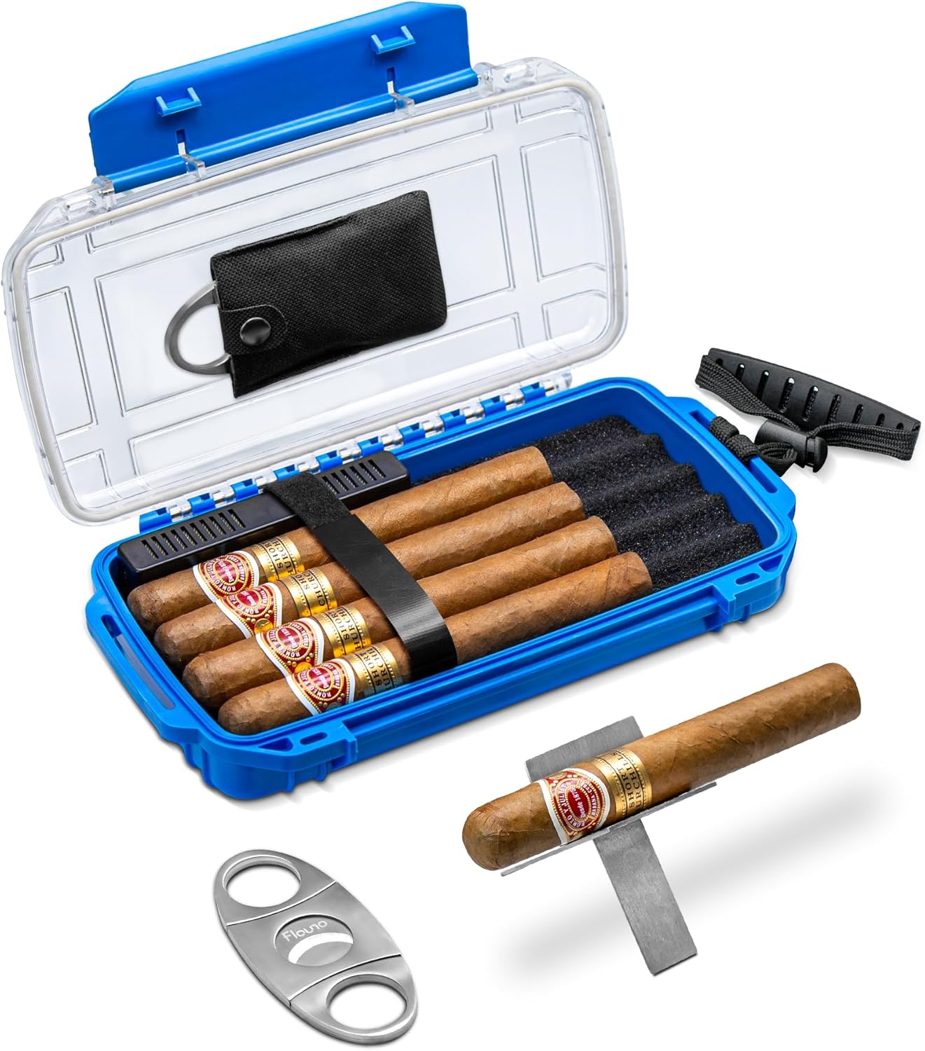 Flauno Travel Cigar Humidor Case IP67 Waterproof
