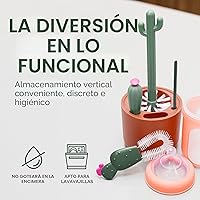 Vista 2 de Boon - Juego de cepillos en forma de cactus para limpiar biberones, color terracota, juego de 4 piezas
