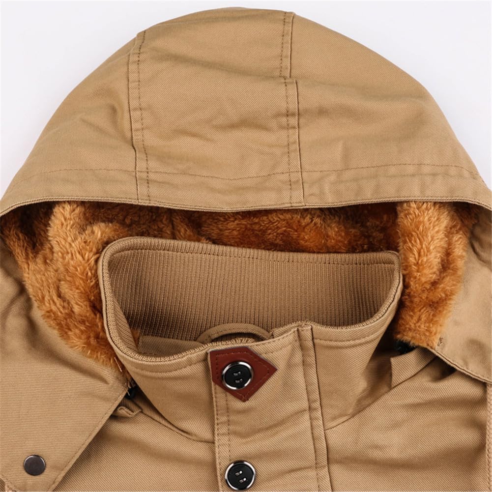 Youllyuu Men's Street Windbreaker Jacket Hoodie Coat PlVelour Thicken Jacket Casual Outdoor Jacket
