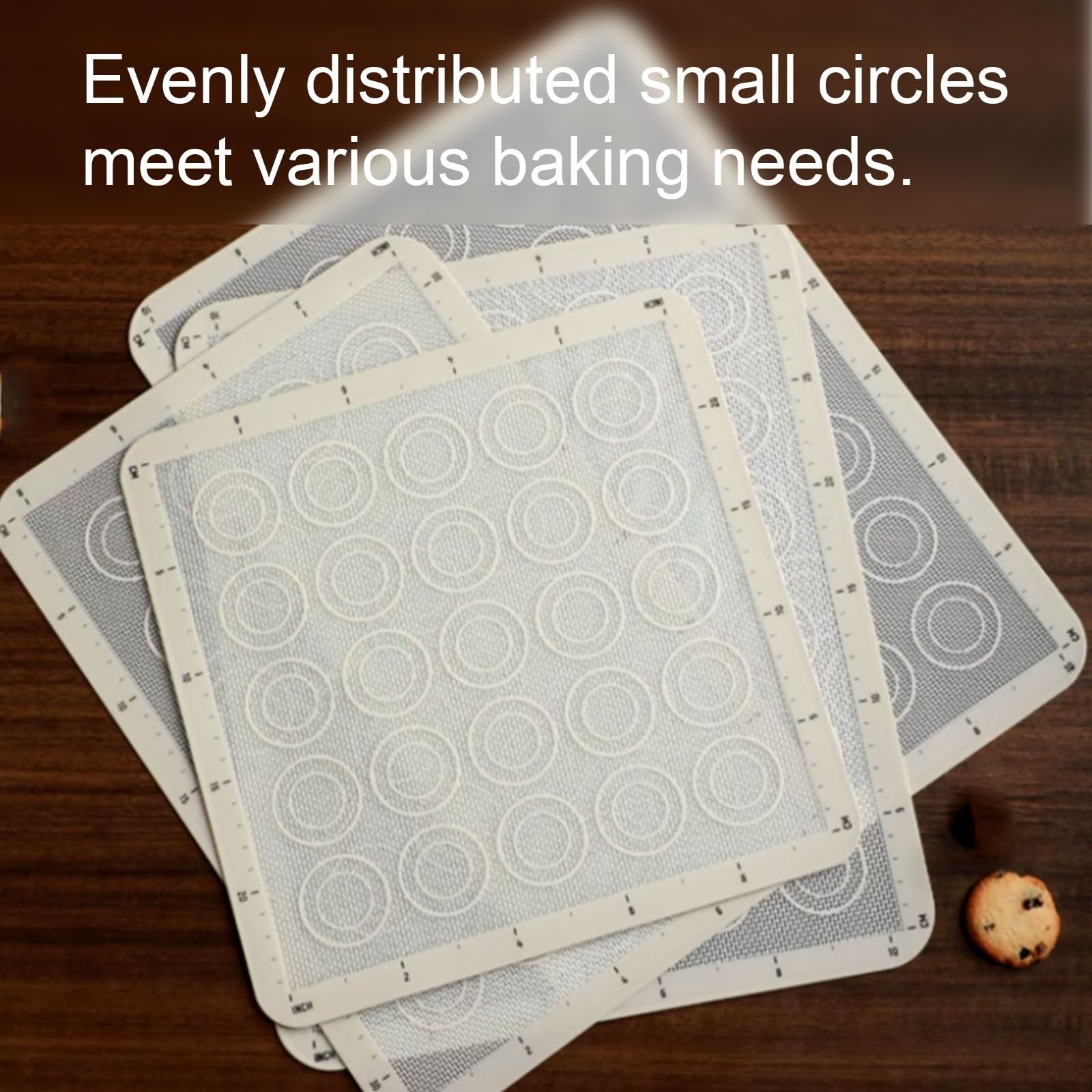Réutilisable Tapis de cuisson en silicone et fibre de verre, antiadhésif, facile à démouler, double échelle, facile à nettoyer, réutilisable Ne colle pas(38.5cm/15.1in)