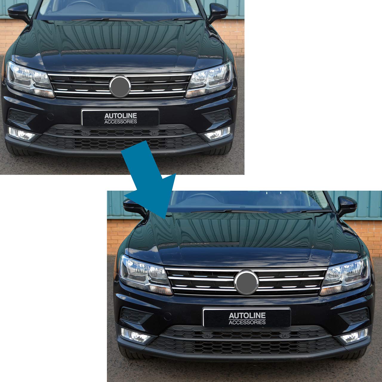 Listelli per griglia cromata compatibili con Tiguan (2016+)