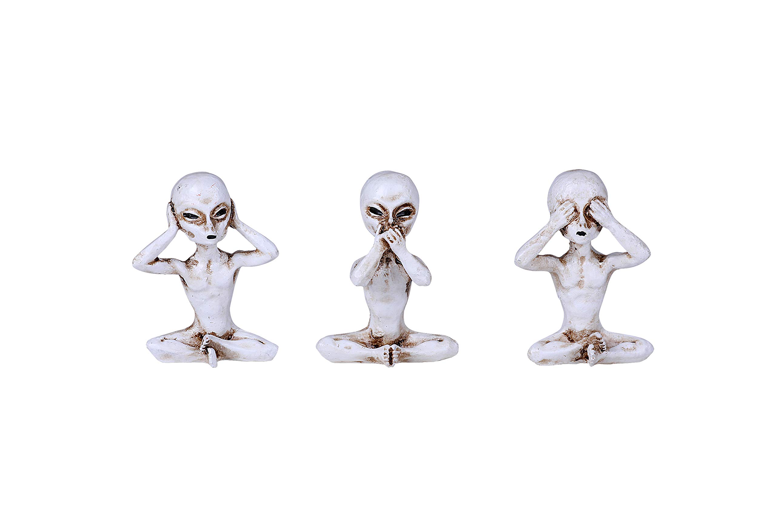 Figurines alien résine Hear See Speak No Evil, le cadeau insolite idéal pour fan de SF