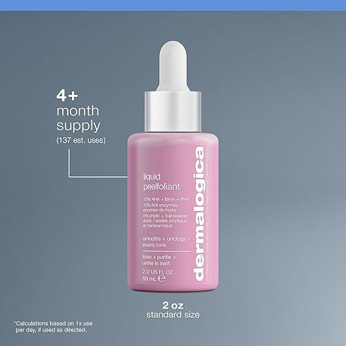 Miniatura 5 de Dermalogica Peelfoliant líquido con ácido glicólico, exfoliante facial con AHA BHA PHA, suaviza las líneas finas y arrugas, desobstruye los poros y