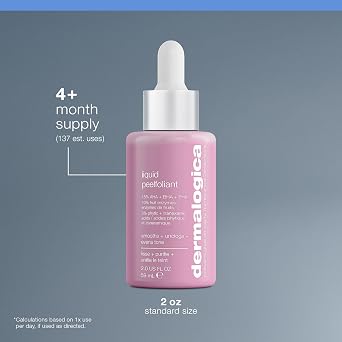 Dermalogica Liquid Peelfoliant Face Exfoliator Peel, 2 fl oz | Glycolic Acid, AHA BHA PHA, Smooths Fine Lines and Wrinkles, Unclogs Pores, Improve Skin Tone