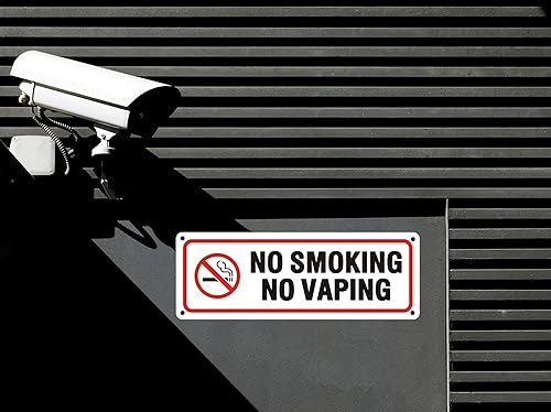 Miniatura 7 de Señal de no fumar, (paquete de 2) letreros metálicos para negocios y hogar, 10 x 3.5 pulgadas, letrero de advertencia reflectante de aluminio para