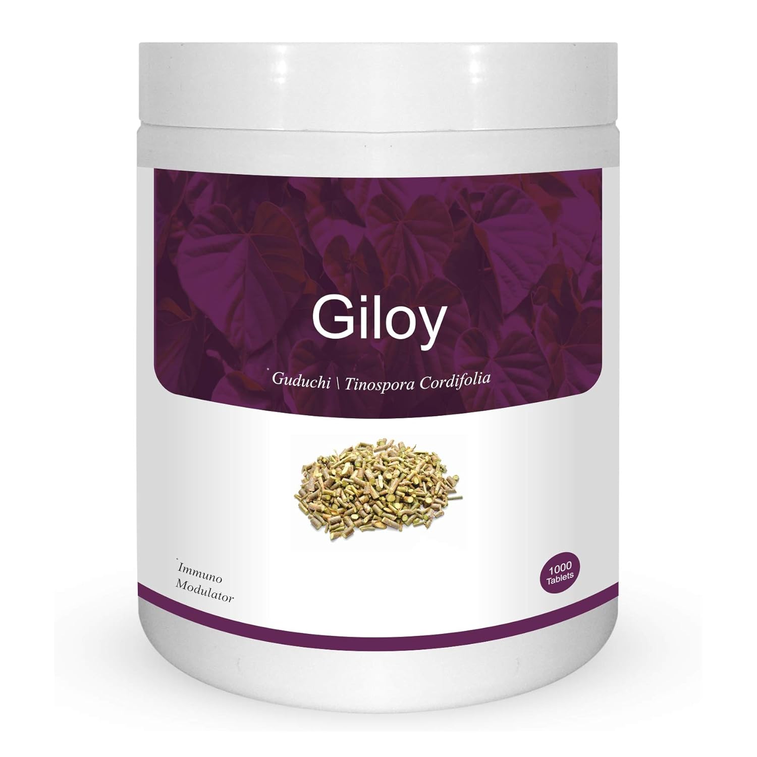 Comprimidos de Giloy - 500mg 1000 Comprimidos, Guduchi (Tinospora Cordifolia), Suplemento Herbal Ayurvédico, Vegano e Livre de Parabenos - 1000 Comprimidos (Pacote de 1)