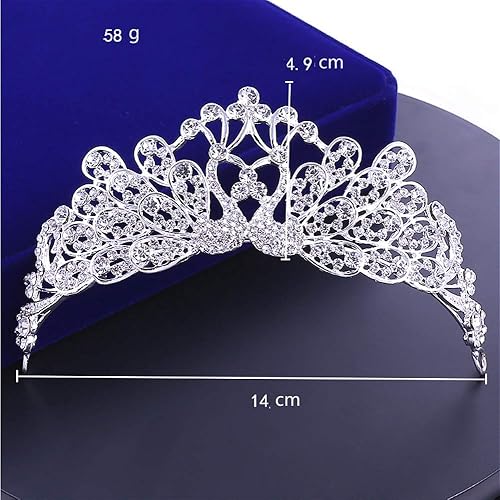 Miniatura 6 de Juego de collar de tiara con diamantes de imitación de cristal artificial para novia, diadema brillante, accesorios para el cabello, para bodas,