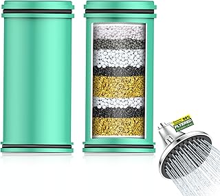 Shower Filter Replacement Cartridge for Filtered Shower Head - 2 Pack Multi Stage Water Softener Filters for Hard Water - Remove Chlorine and Harmful Substances