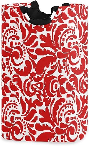 Storage Bin Valentine's Day Floral Swirly Red Folding Decoracion Bins For Kitchen Clothing cesta para ropa