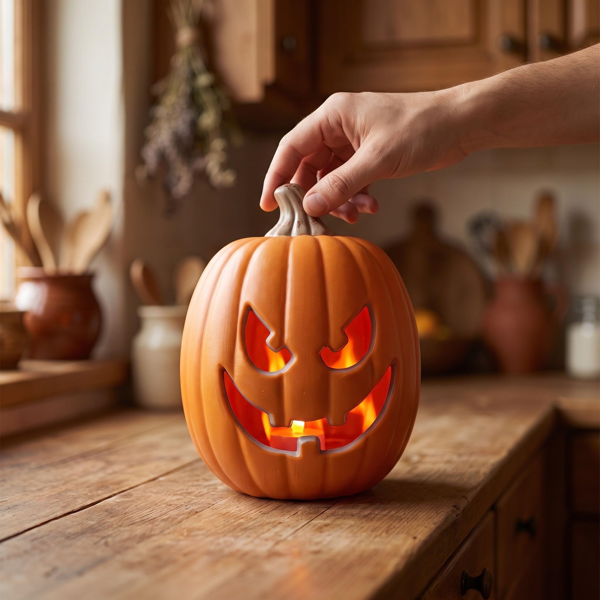 ibasenice Dyniowa latarnia Jack O'Lantern – jesienna dekoracja ogrodowa, 11,5 uncji