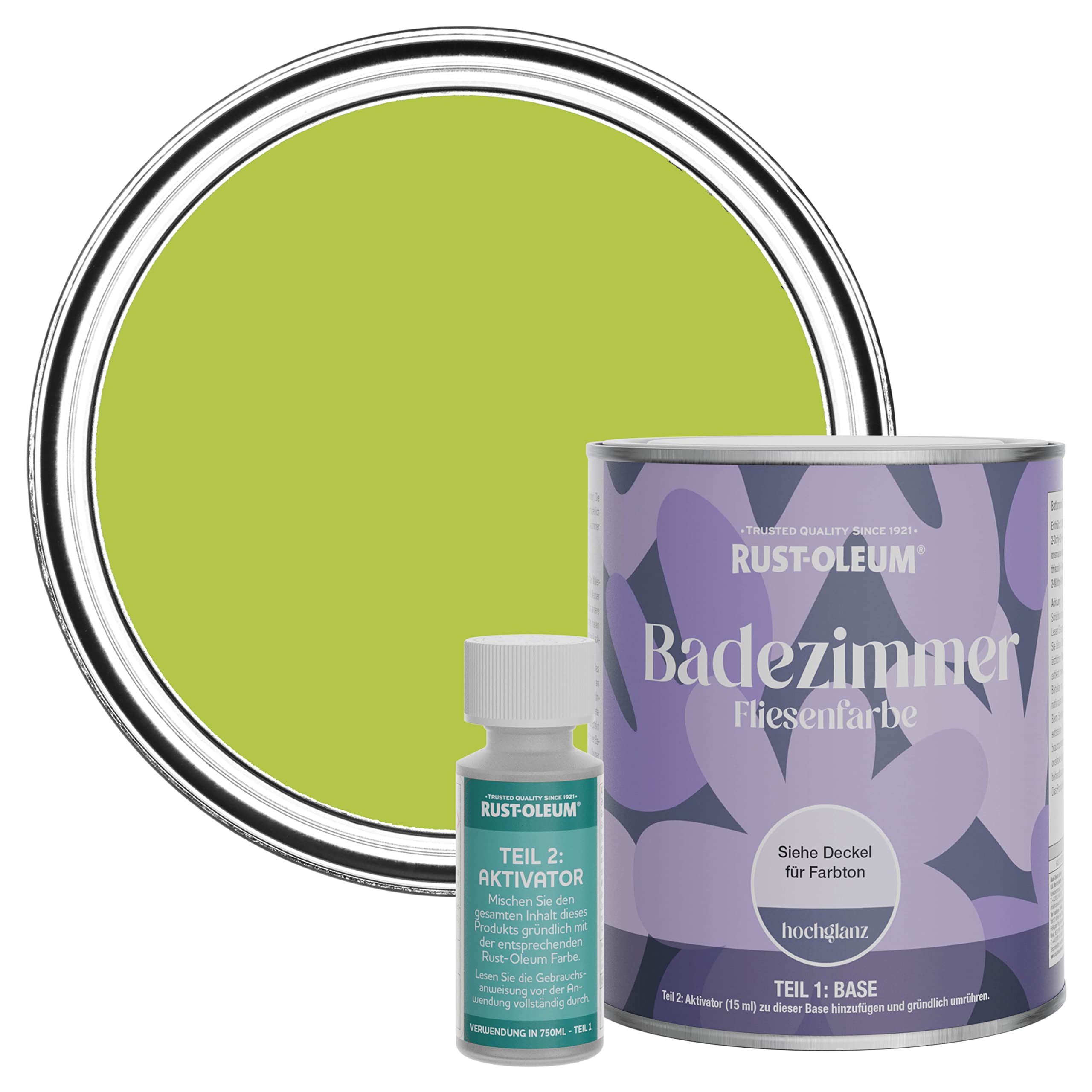 Rust-Oleum wasserfeste grün Fliesenfarbe für Badezimmer in Hochglanz Finish - Limette 750ML